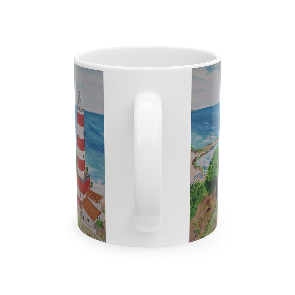 Red and White Lighthouse Painting Mug | Ceramic Coffee Mug