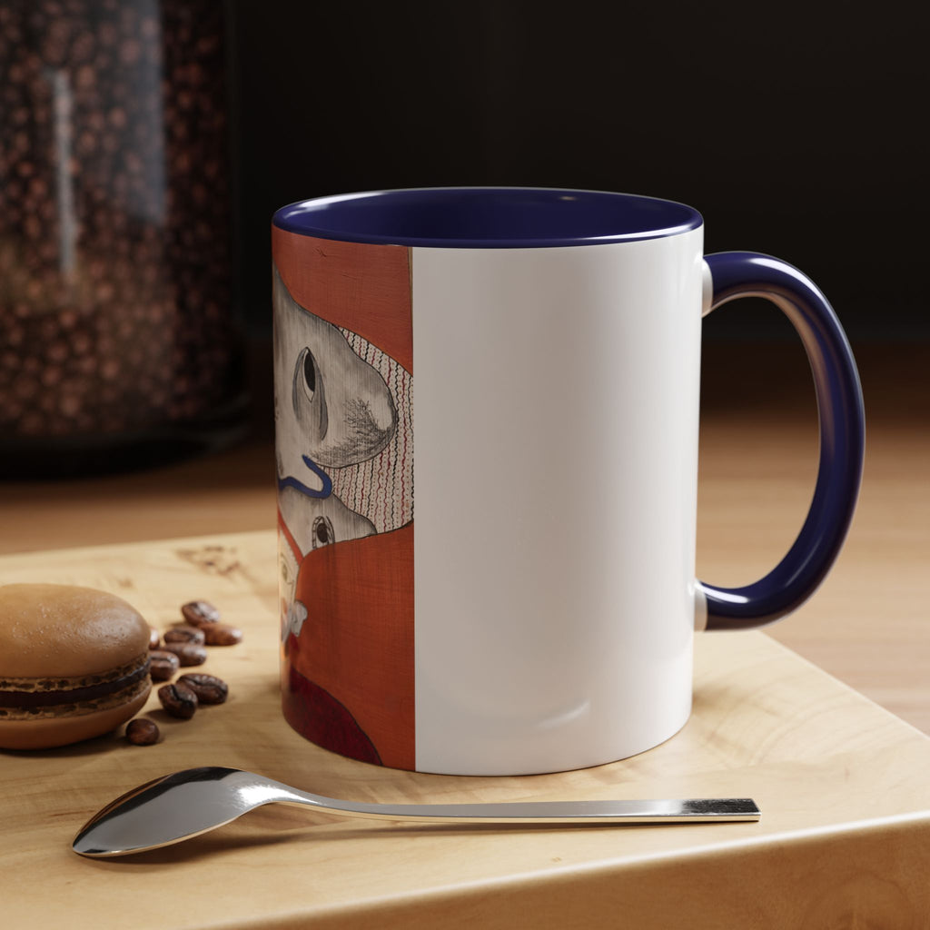 Surreal Face with Whale Hat Mug | Accent Coffee Mug