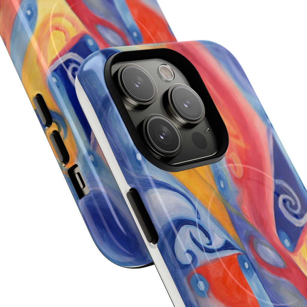 Abstract Colorwave Tough Magnetic Phone Case — Vibrant Swirl iPhone Cover