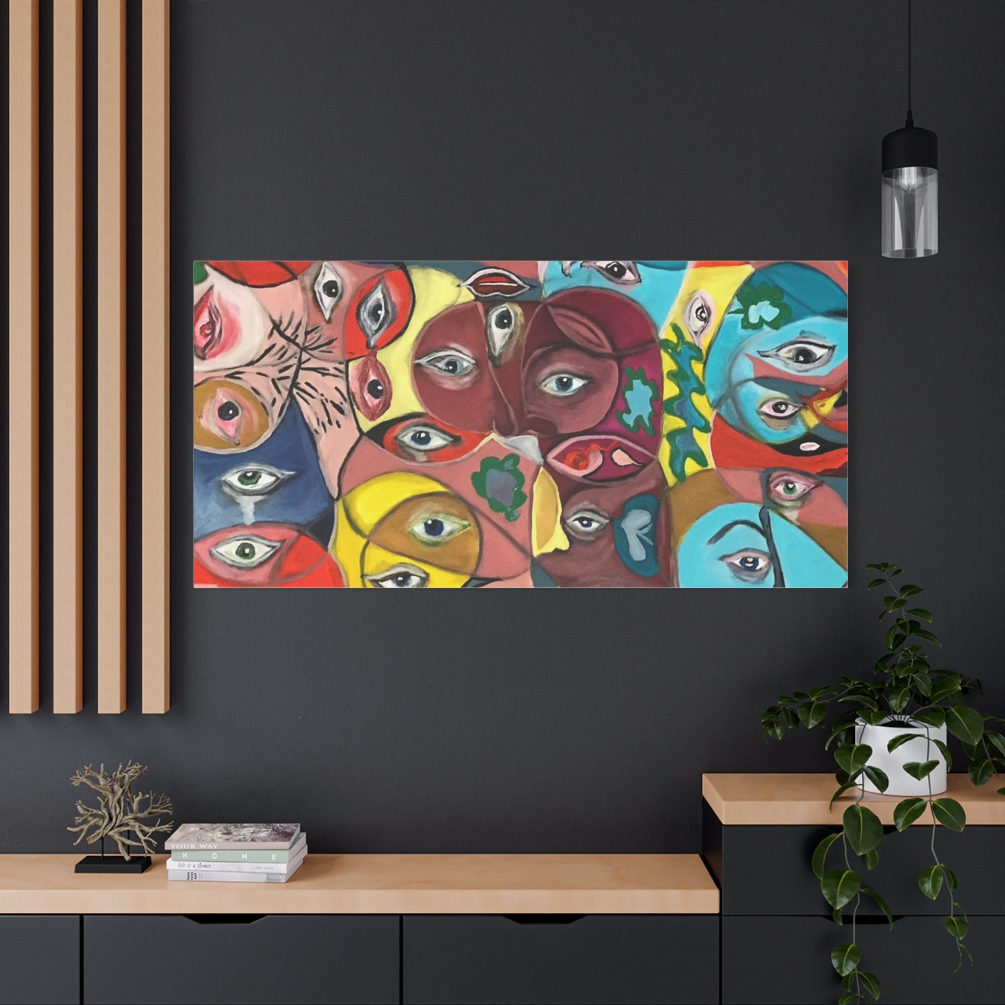 Colorful Abstract Faces Canvas | Matte Stretched Canvas