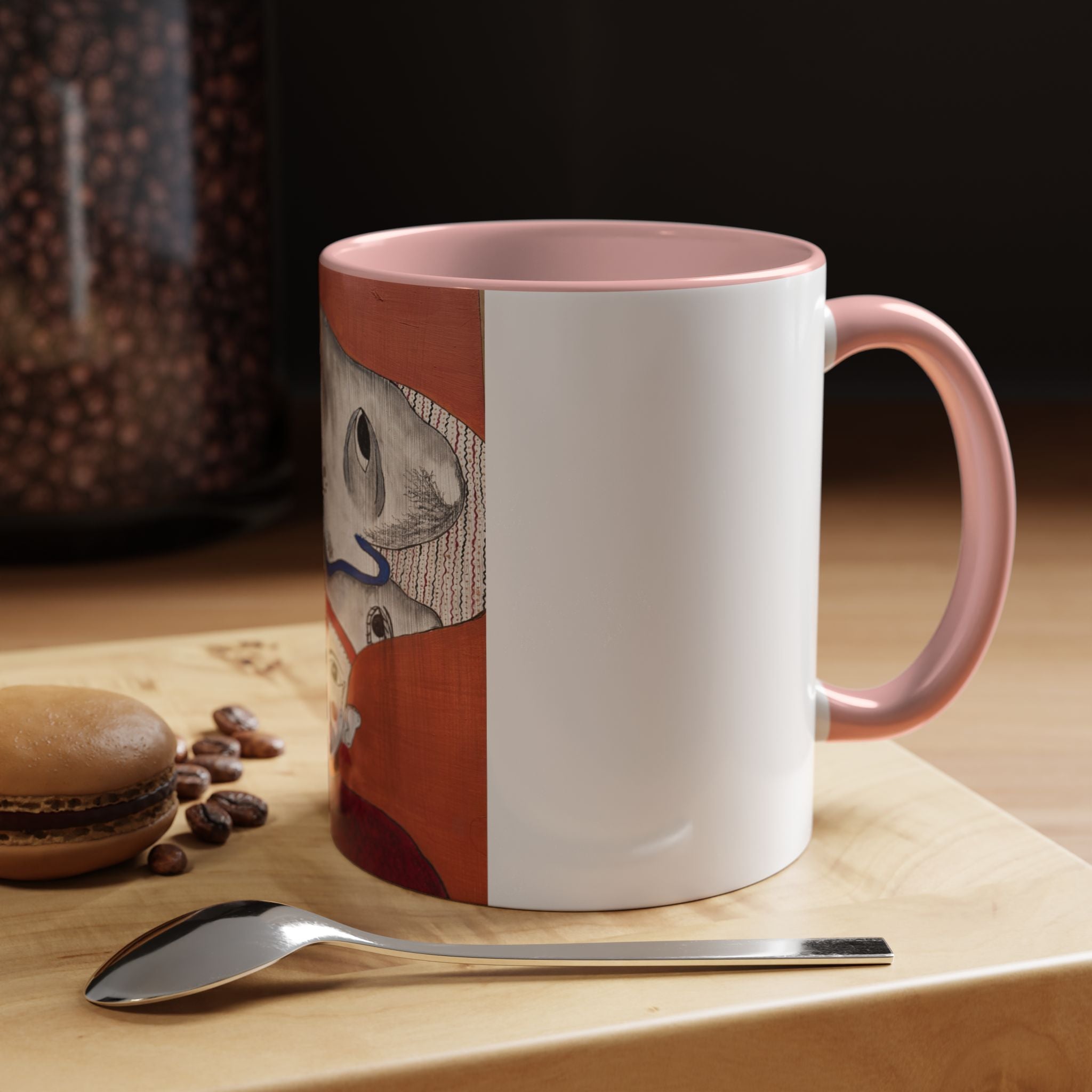 Surreal Face with Whale Hat Mug | Accent Coffee Mug