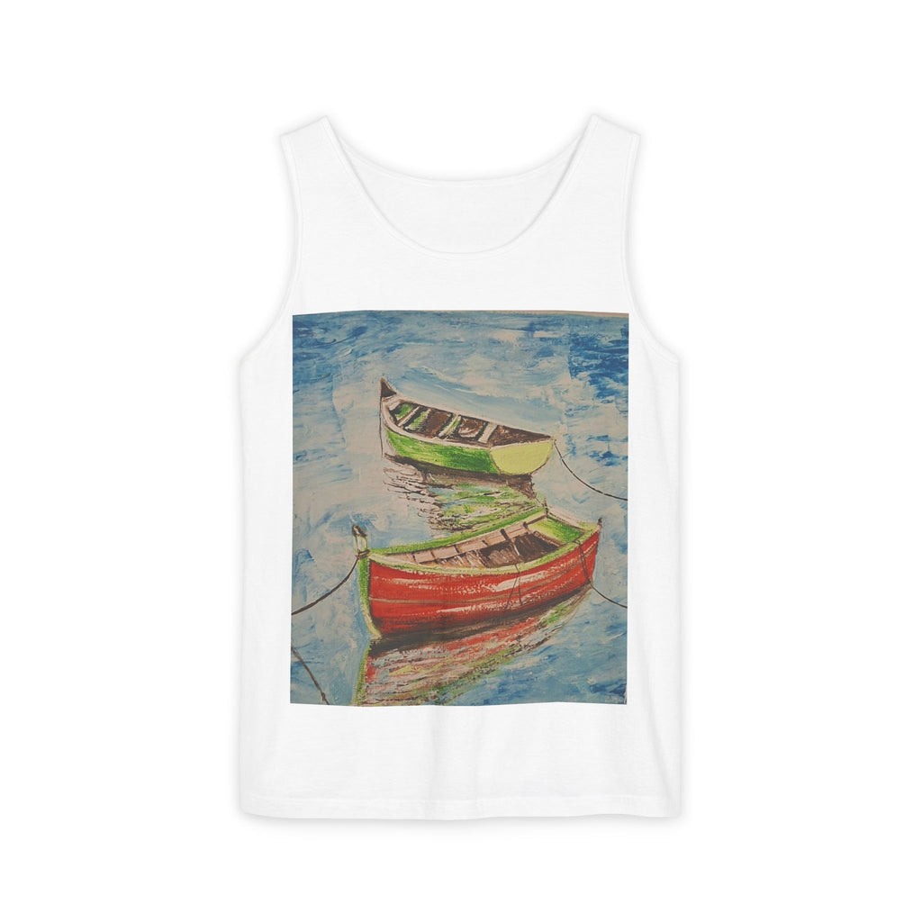 Boat Painting Tank Top — Colorful Rowboats Art Print Tank