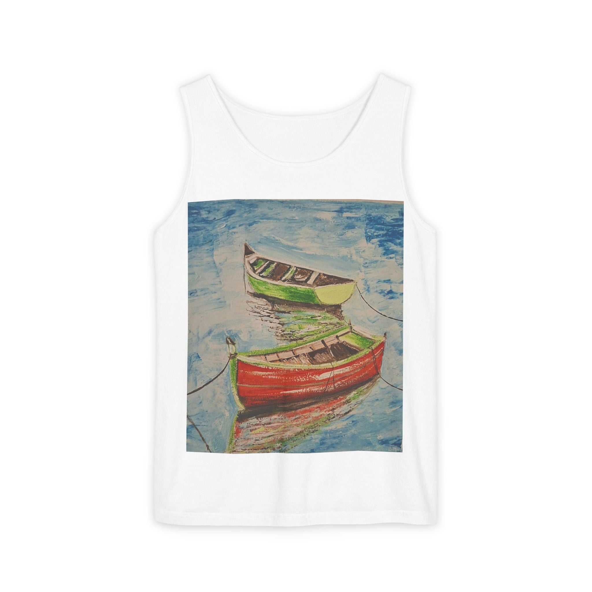 Boat Painting Tank Top — Colorful Rowboats Art Print Tank