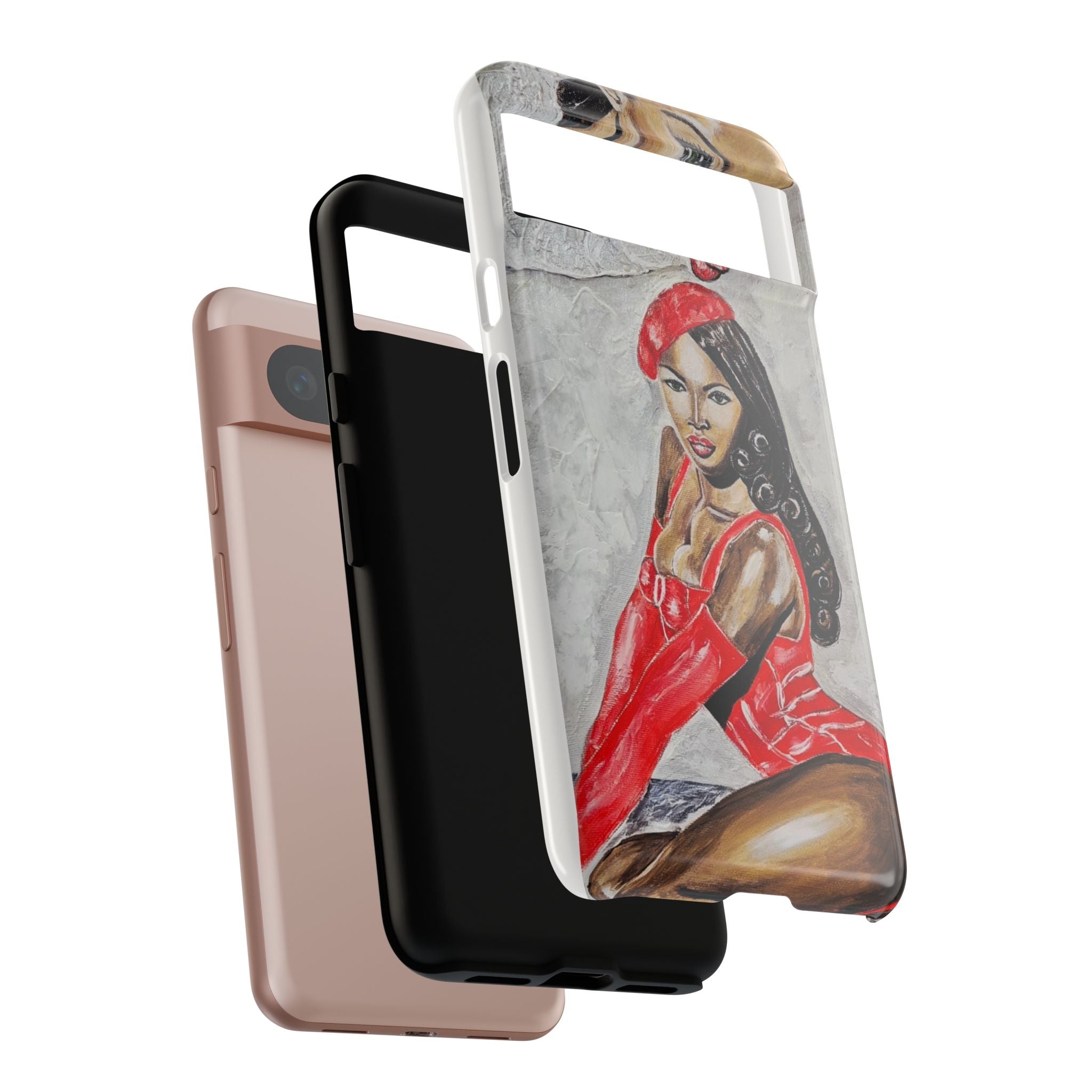 Pinup Girl Illustration Phone Case | Retro Femme Fatale, Red Outfit
