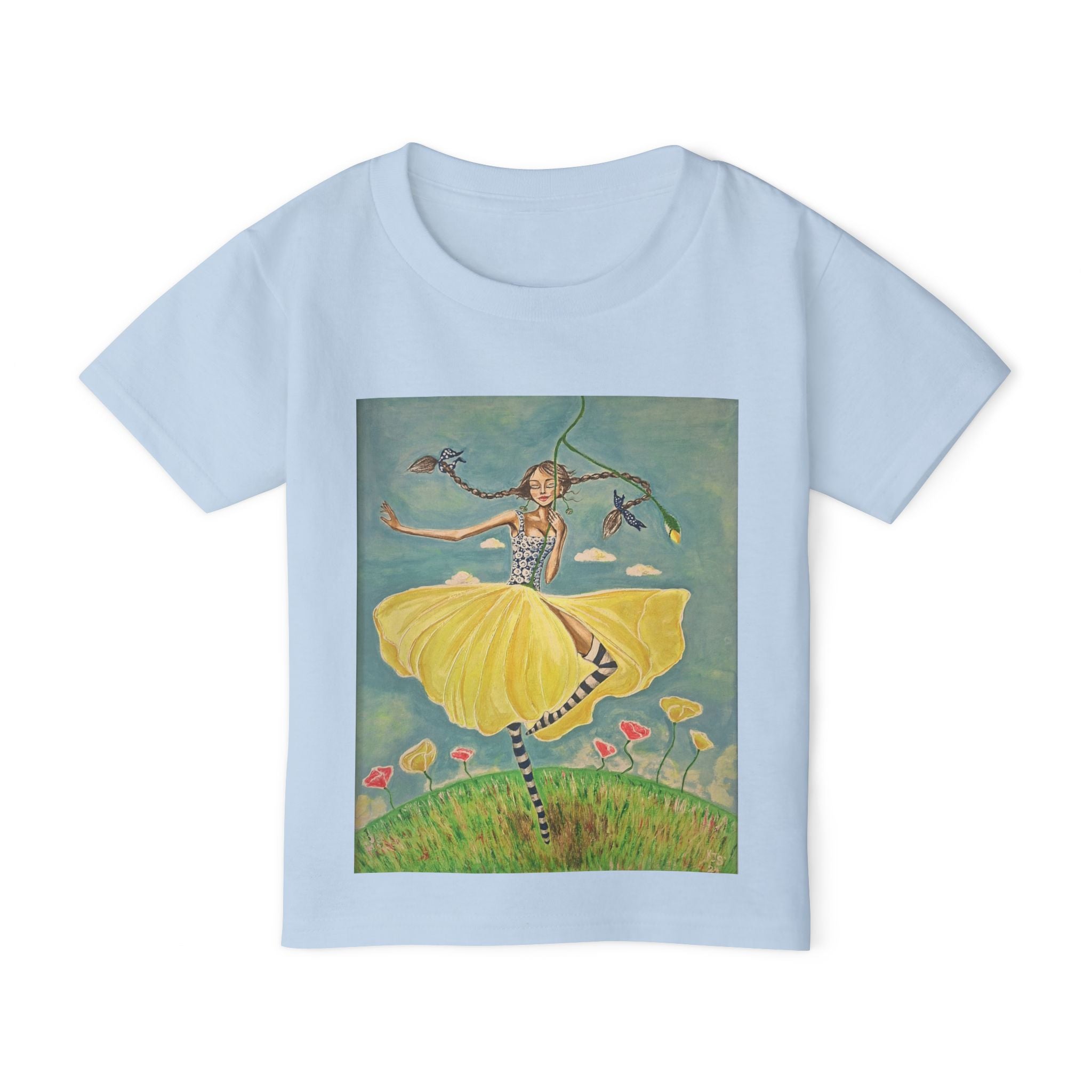 Dancing Girl Illustration Toddler T-shirt | Whimsical Kids Art
