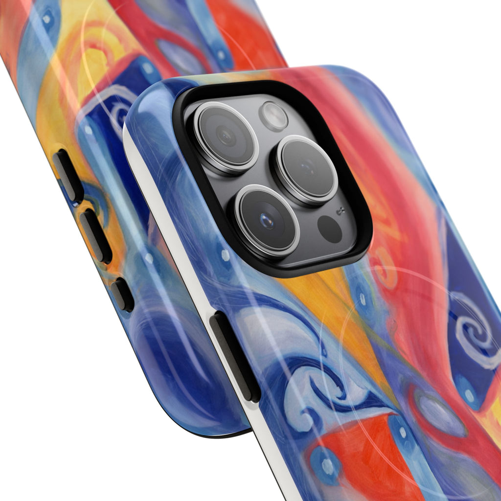 Abstract Colorwave Tough Magnetic Phone Case — Vibrant Swirl iPhone Cover
