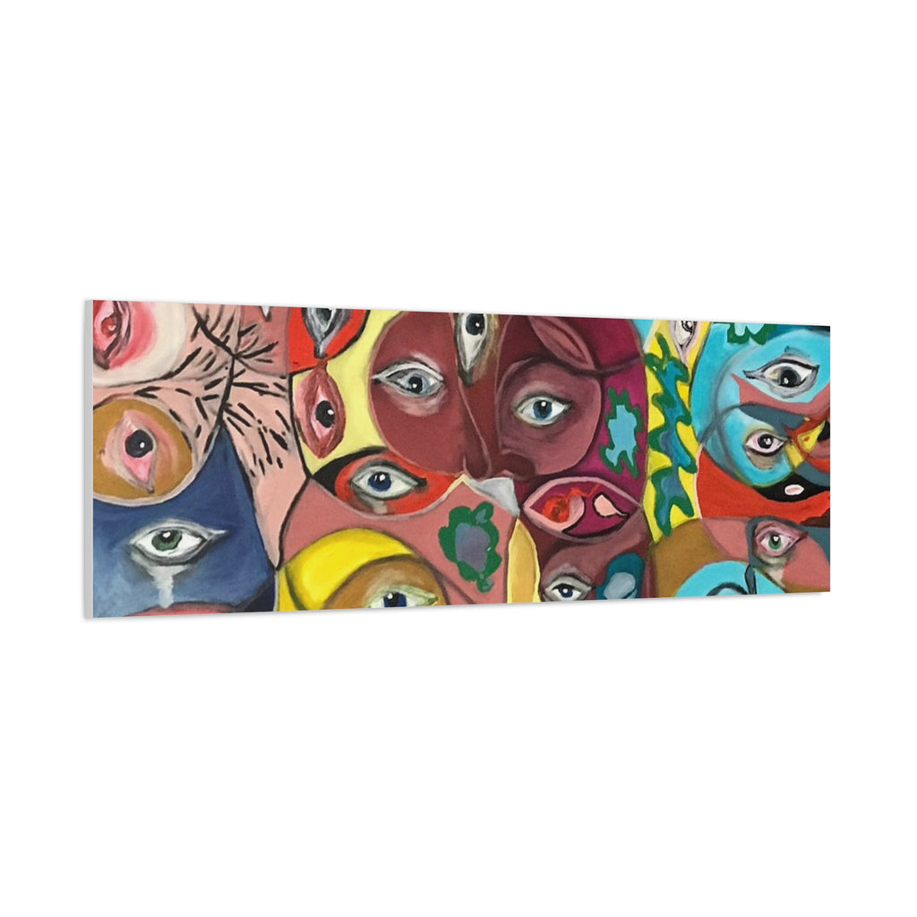 Colorful Abstract Faces Canvas | Matte Stretched Canvas