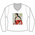 Red Dress Pinup Portrait Long Sleeve Tee | Vintage Woman Art