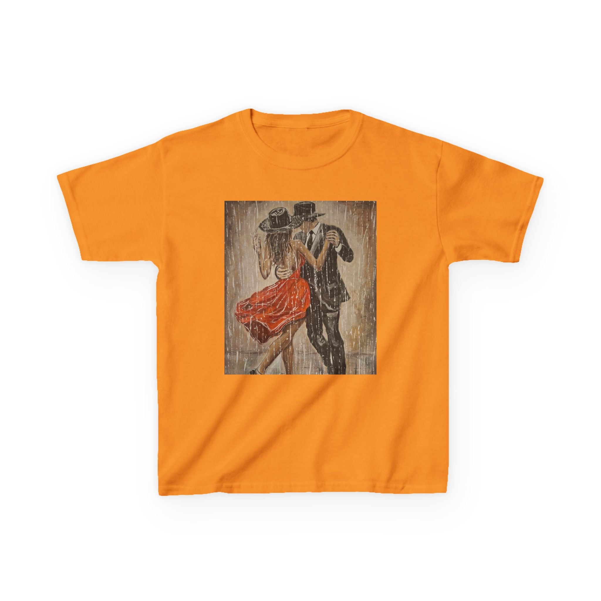Kids Dance & Violin Art Tee — Vintage Ballroom Couple & Violinist Graphic Shirt