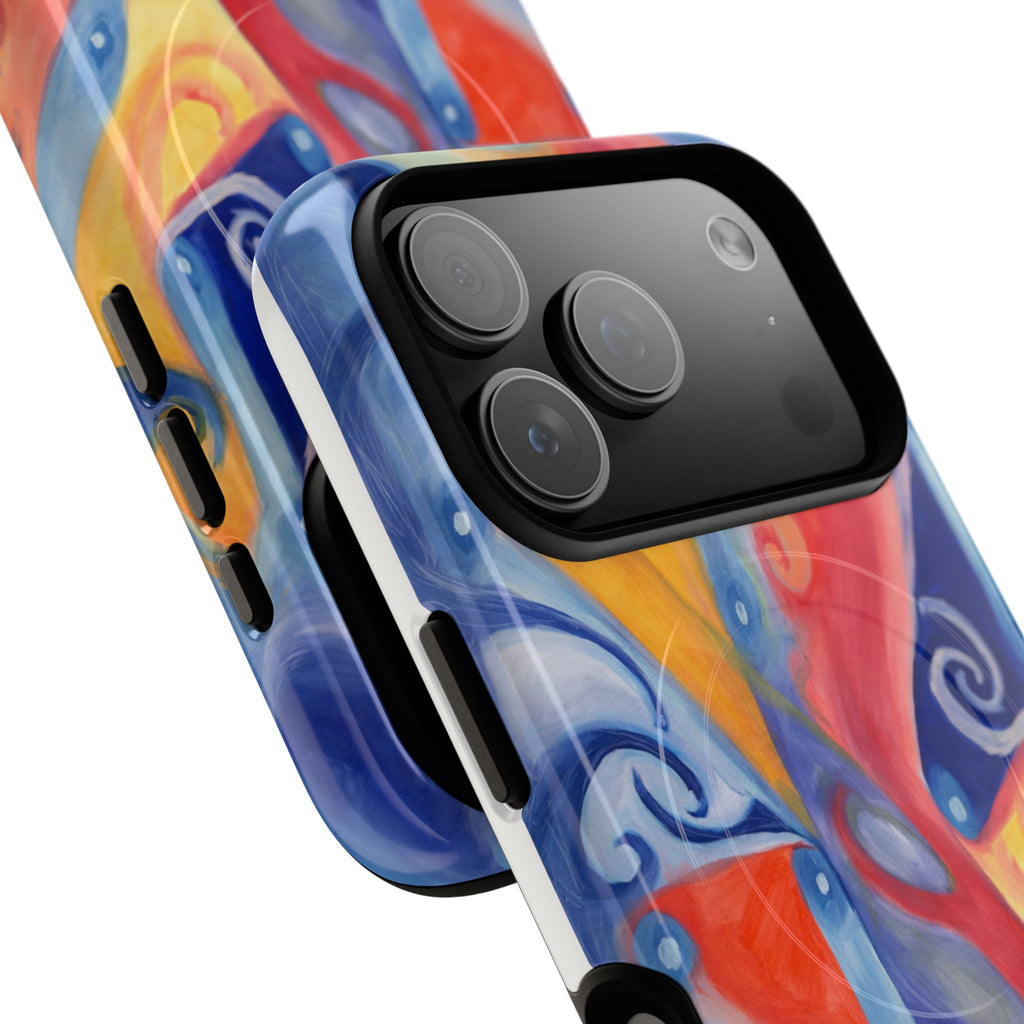 Abstract Colorwave Tough Magnetic Phone Case — Vibrant Swirl iPhone Cover