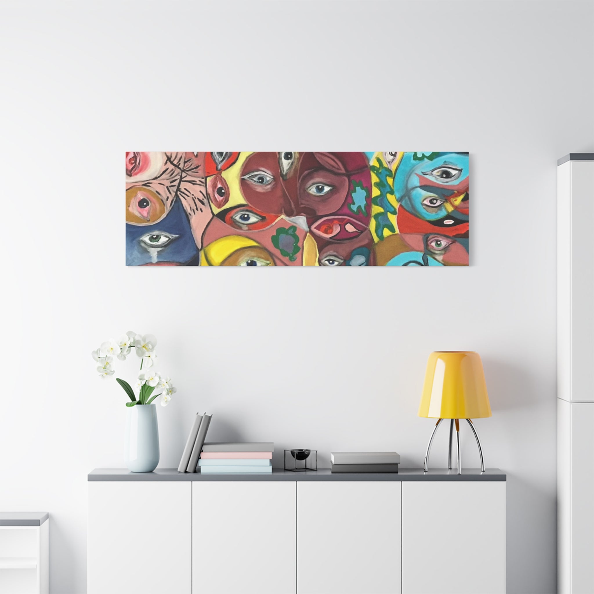 Colorful Abstract Faces Canvas | Matte Stretched Canvas