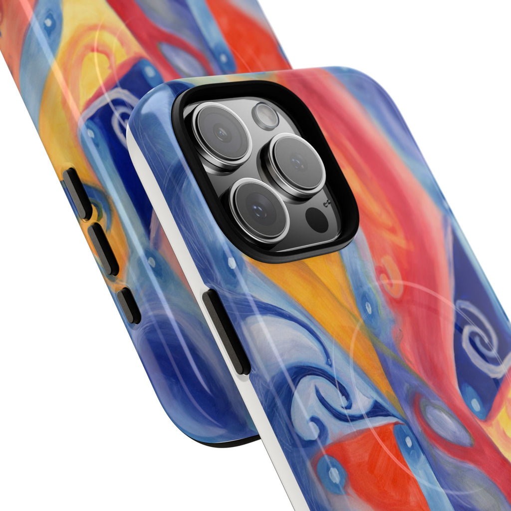 Abstract Colorwave Tough Magnetic Phone Case — Vibrant Swirl iPhone Cover