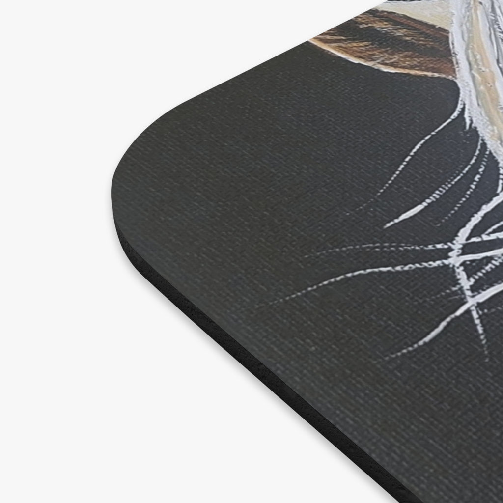 White Mane Horse Mouse Pad | Brown Palomino Portrait, Rectangular Desk Mat