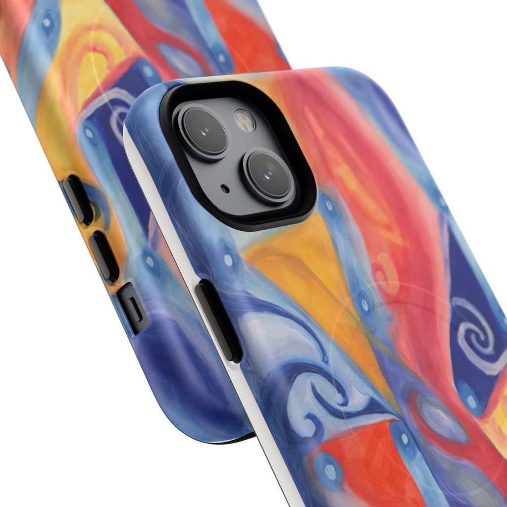 Abstract Colorwave Tough Magnetic Phone Case — Vibrant Swirl iPhone Cover