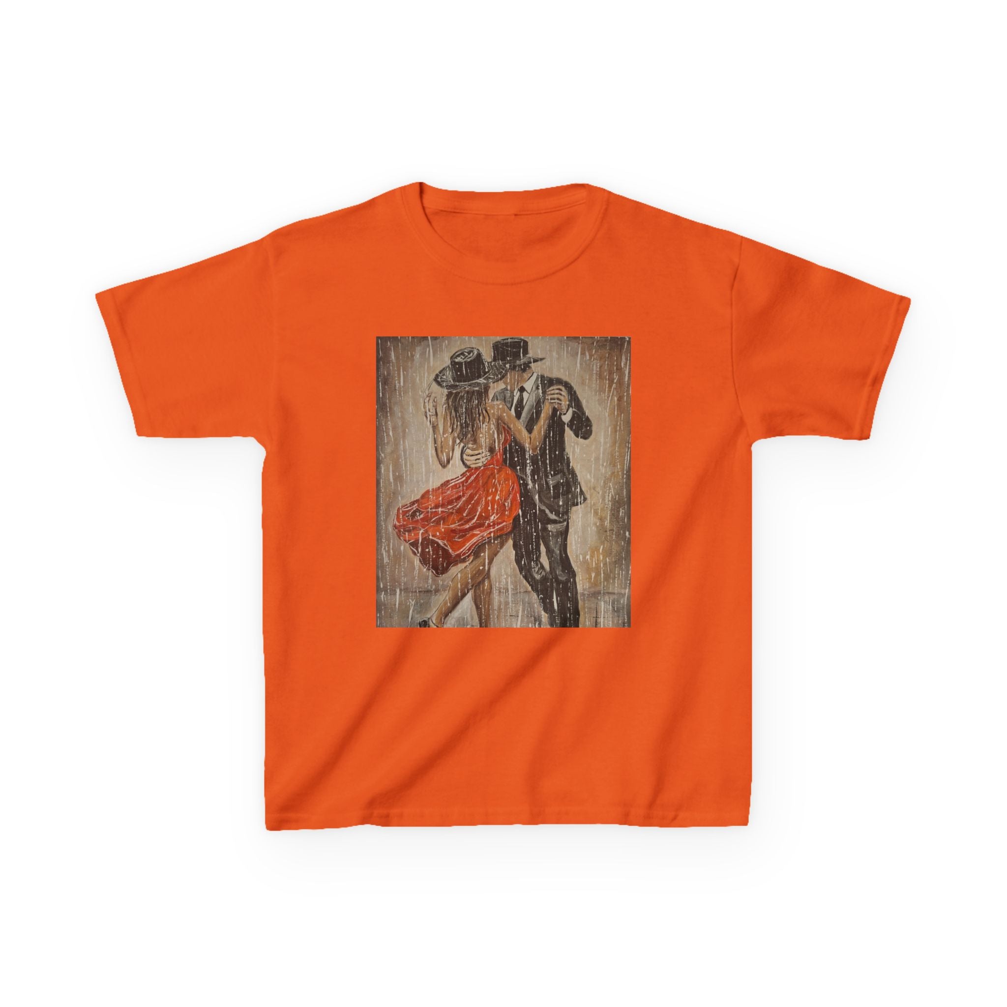 Kids Dance & Violin Art Tee — Vintage Ballroom Couple & Violinist Graphic Shirt