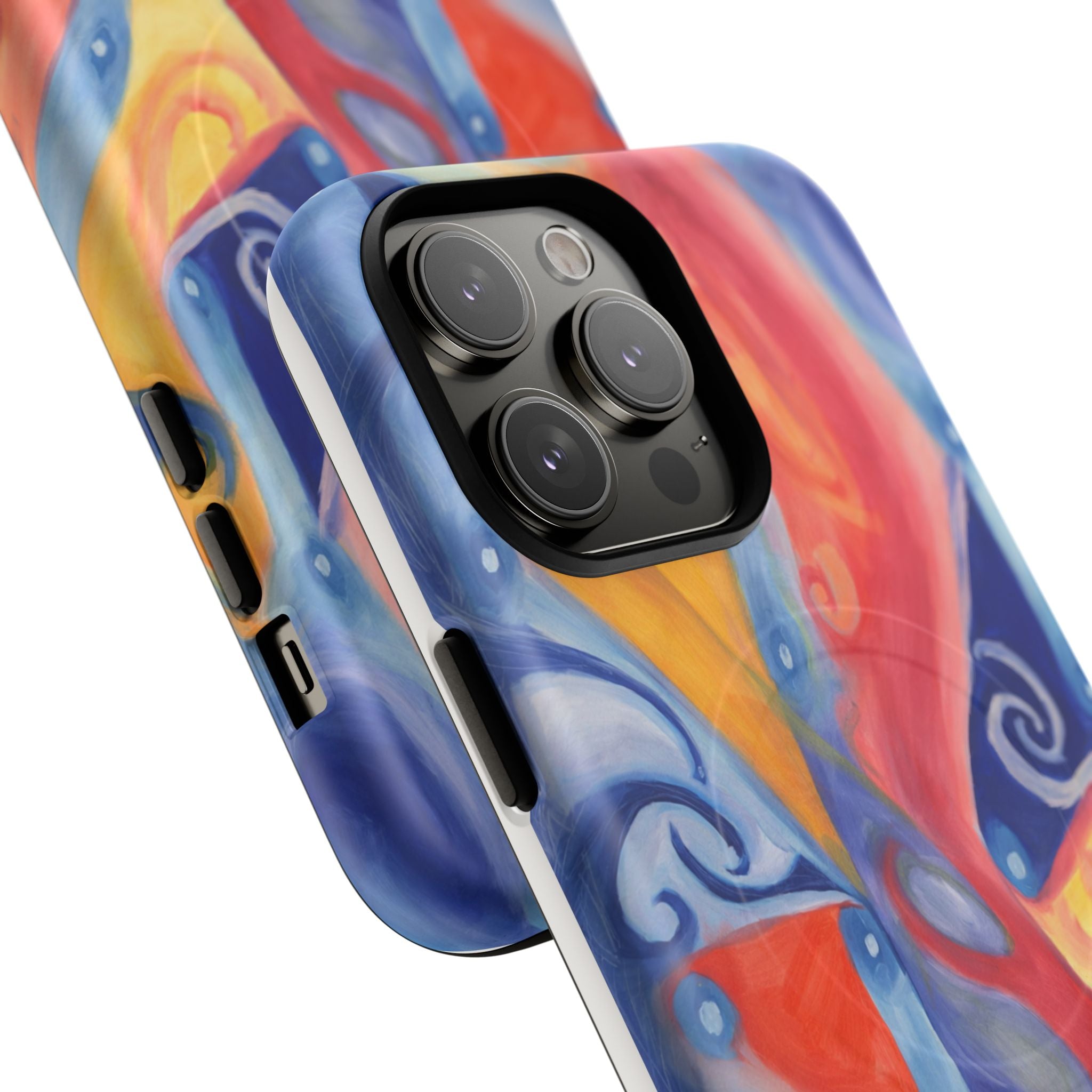 Abstract Colorwave Tough Magnetic Phone Case — Vibrant Swirl iPhone Cover