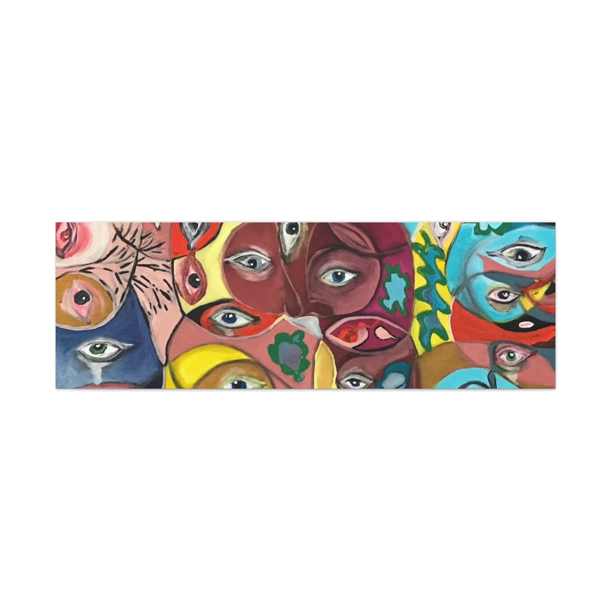 Colorful Abstract Faces Canvas | Matte Stretched Canvas