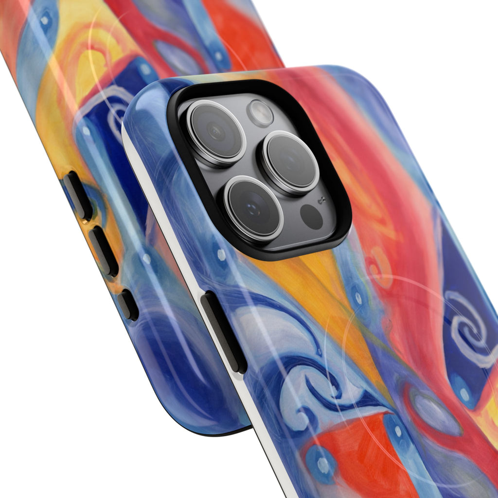 Abstract Colorwave Tough Magnetic Phone Case — Vibrant Swirl iPhone Cover