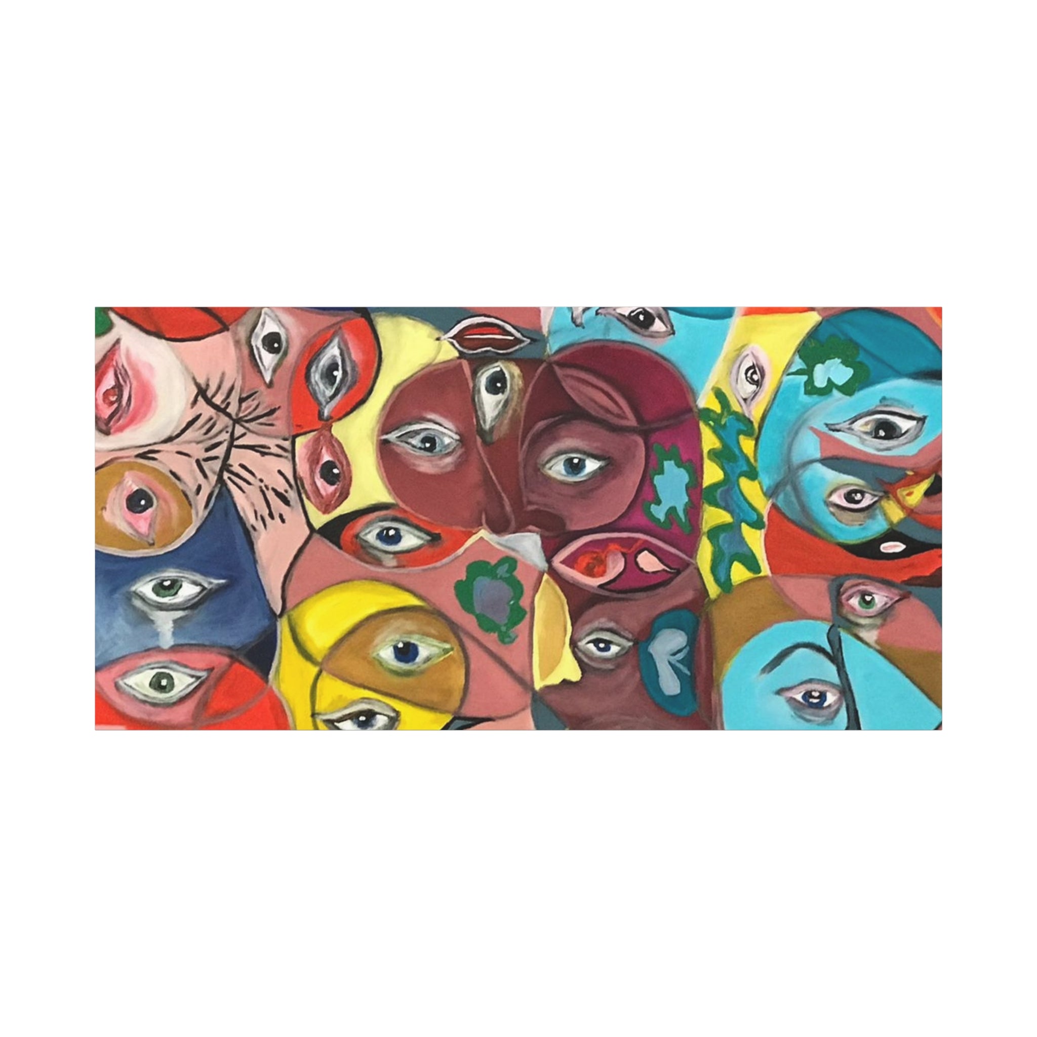 Colorful Abstract Faces Canvas | Matte Stretched Canvas