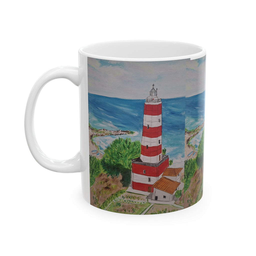 Red and White Lighthouse Painting Mug | Ceramic Coffee Mug