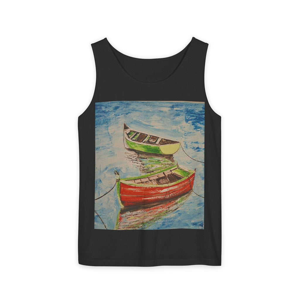 Boat Painting Tank Top — Colorful Rowboats Art Print Tank
