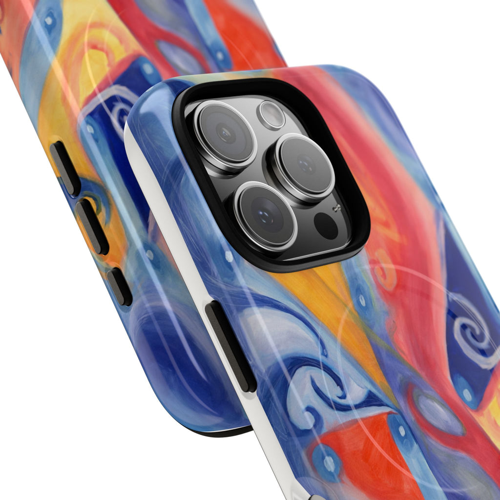 Abstract Colorwave Tough Magnetic Phone Case — Vibrant Swirl iPhone Cover