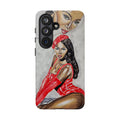 Pinup Girl Illustration Phone Case | Retro Femme Fatale, Red Outfit