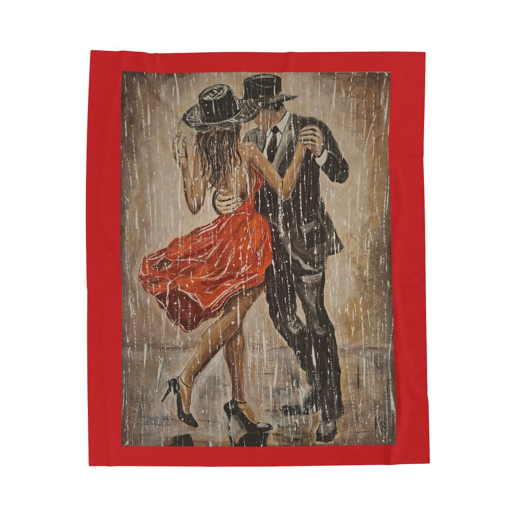 Romantic Tango Couple Velveteen Plush Blanket