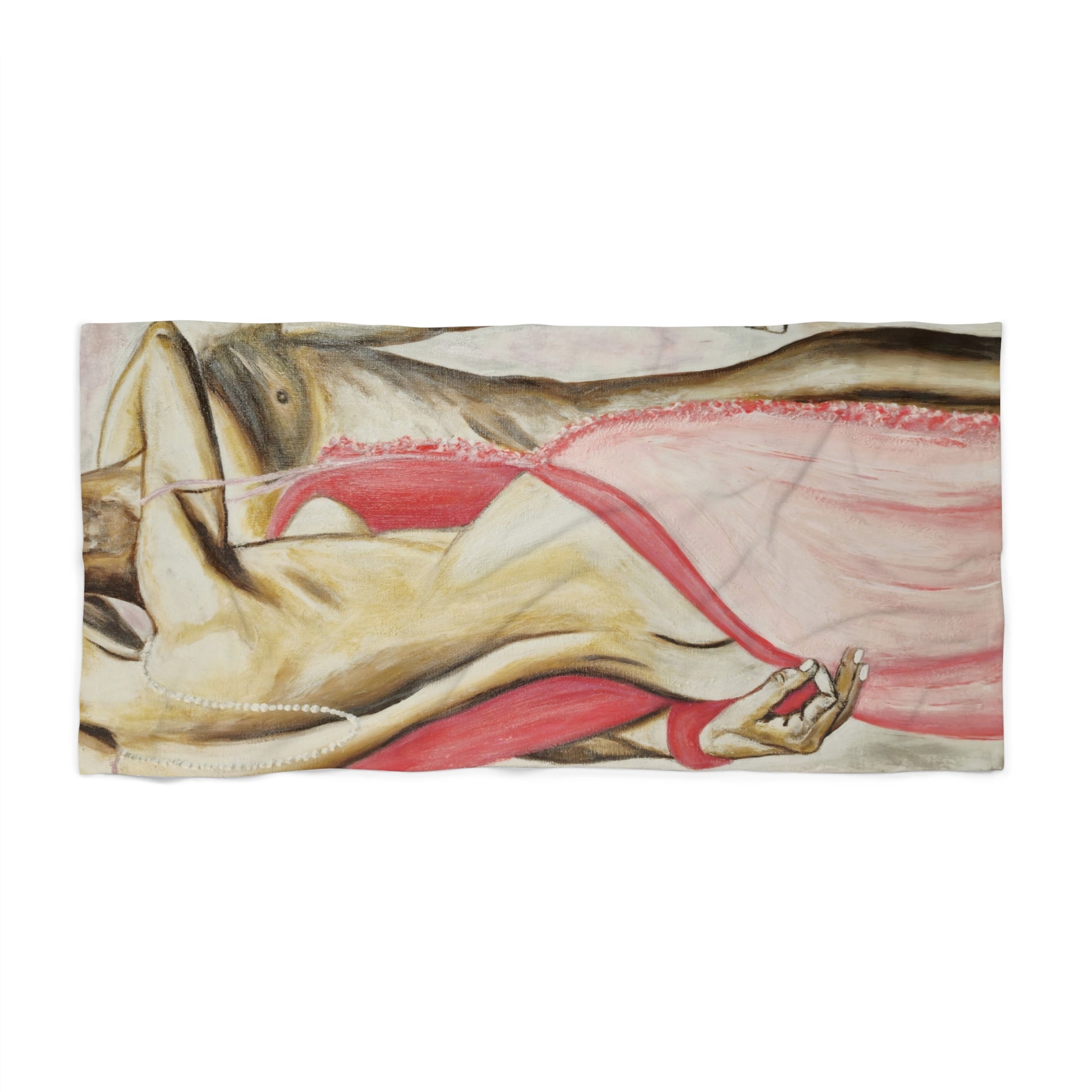 Vintage Pin-Up Beach Towel – Retro Bikini Girl Illustration