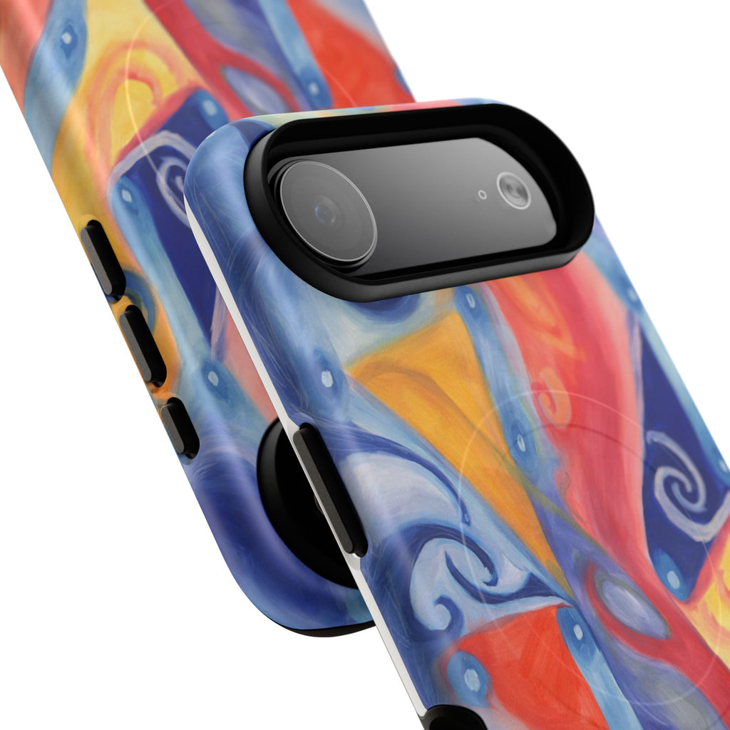 Abstract Colorwave Tough Magnetic Phone Case — Vibrant Swirl iPhone Cover