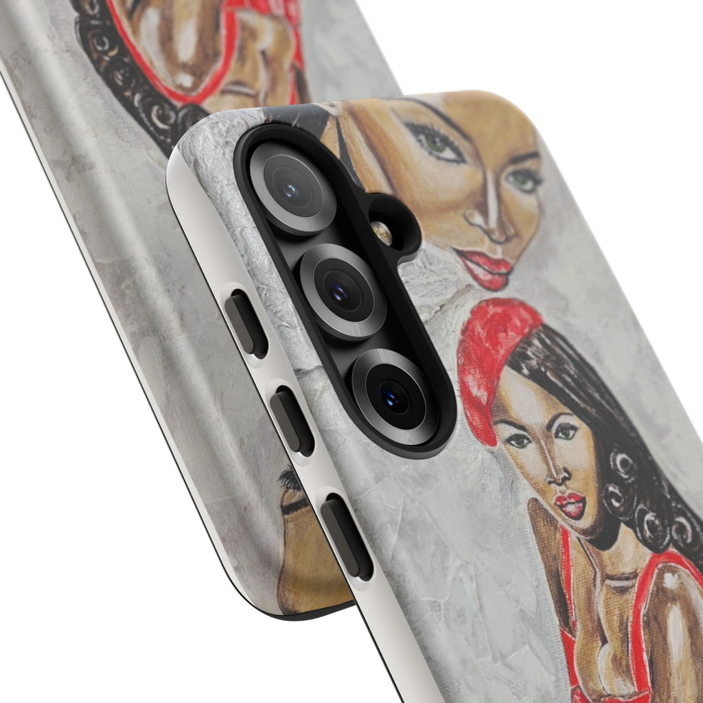 Pinup Girl Illustration Phone Case | Retro Femme Fatale, Red Outfit