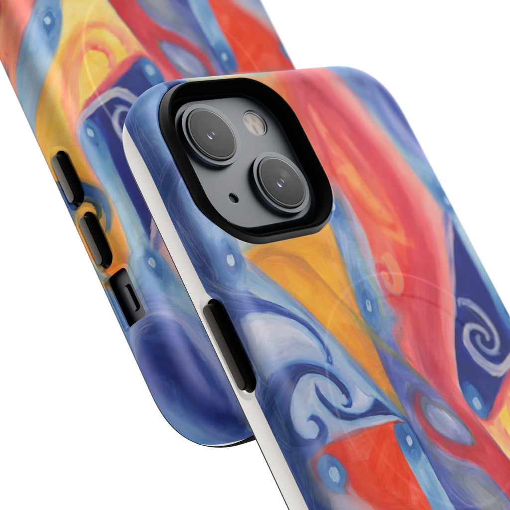 Abstract Colorwave Tough Magnetic Phone Case — Vibrant Swirl iPhone Cover