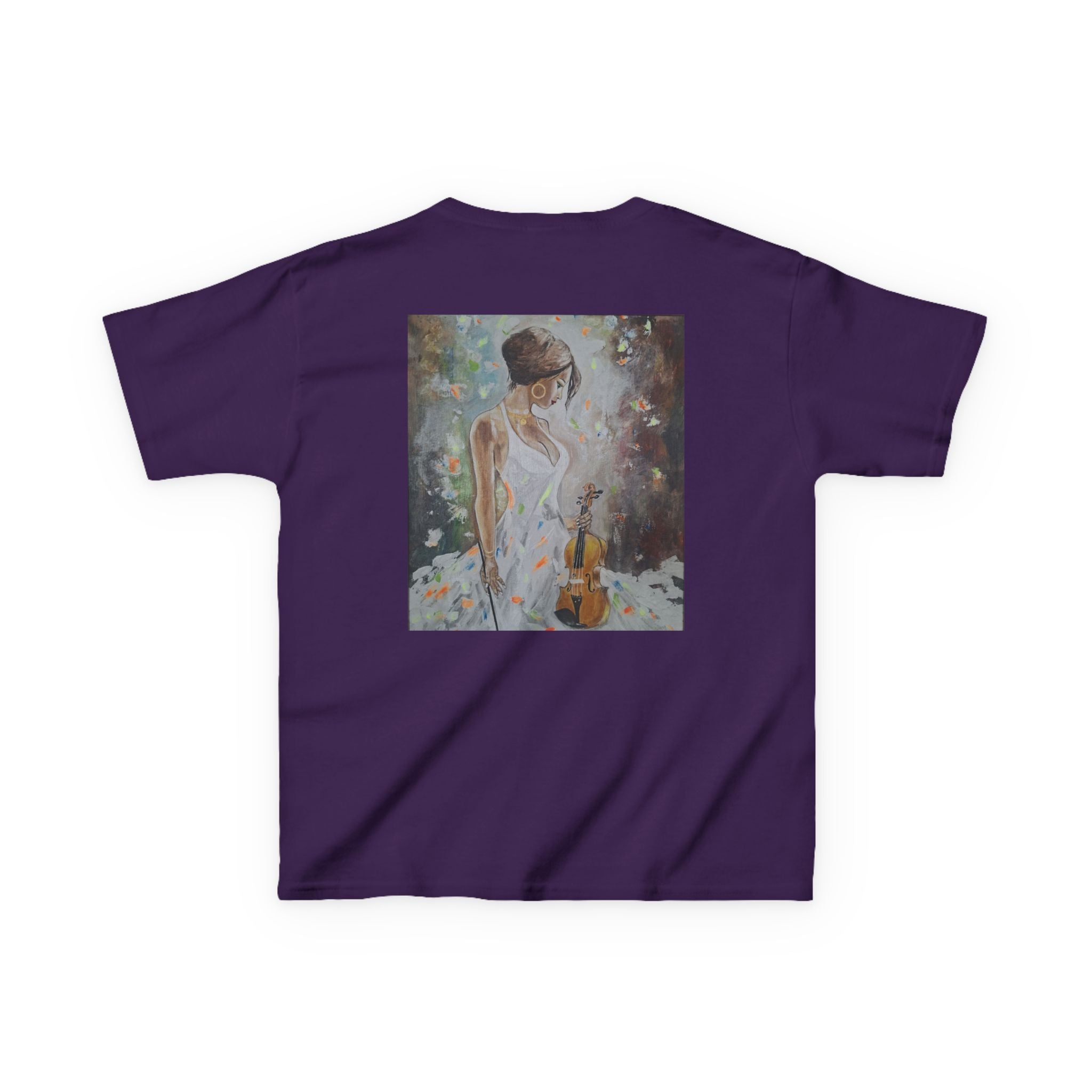 Kids Dance & Violin Art Tee — Vintage Ballroom Couple & Violinist Graphic Shirt
