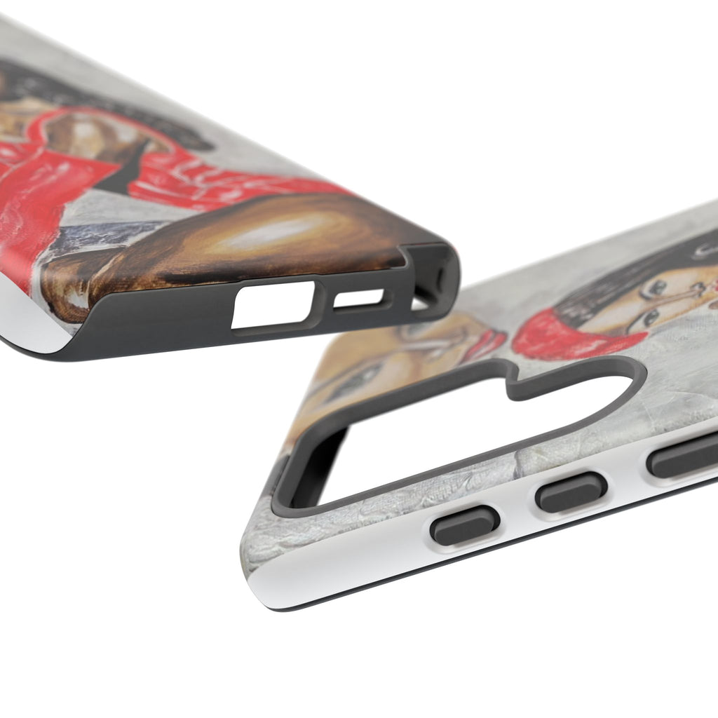 Pinup Girl Illustration Phone Case | Retro Femme Fatale, Red Outfit
