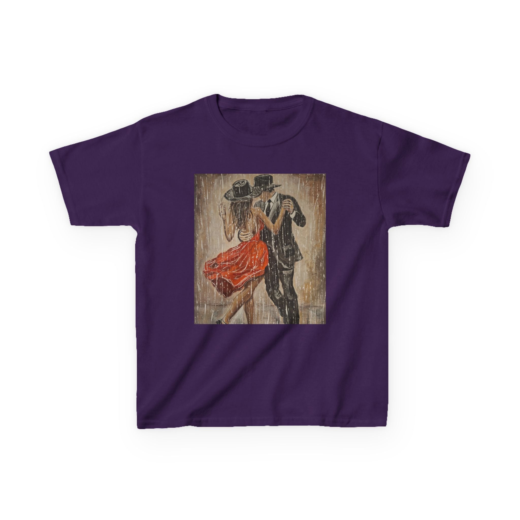 Kids Dance & Violin Art Tee — Vintage Ballroom Couple & Violinist Graphic Shirt