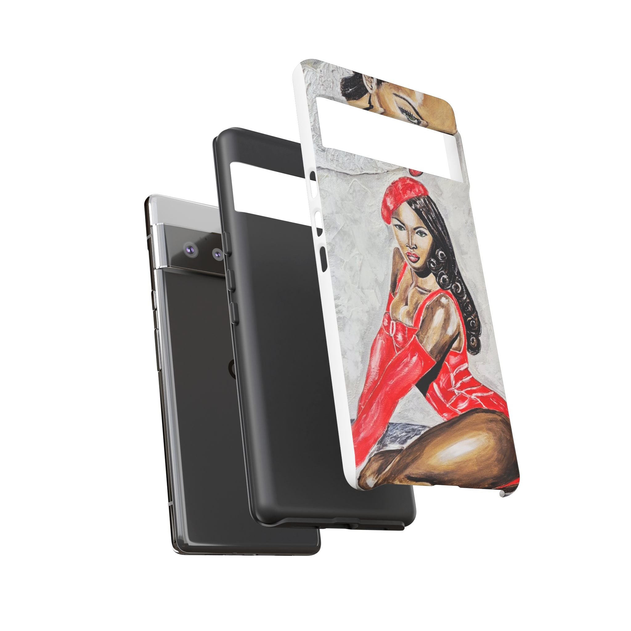 Pinup Girl Illustration Phone Case | Retro Femme Fatale, Red Outfit