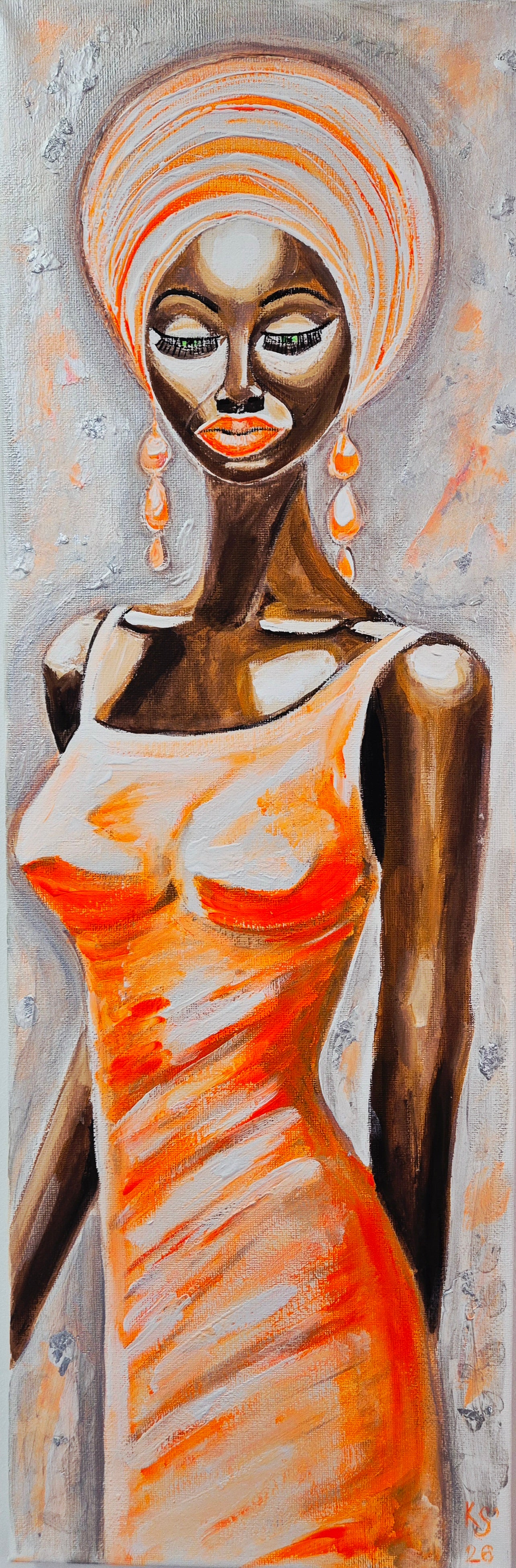 African woman painting